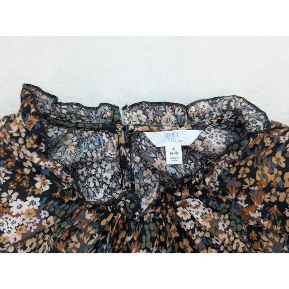 Time and Tru Women's Top Size S 4-6 Blue Floral Bohemian NEW - Picture 3 of 14